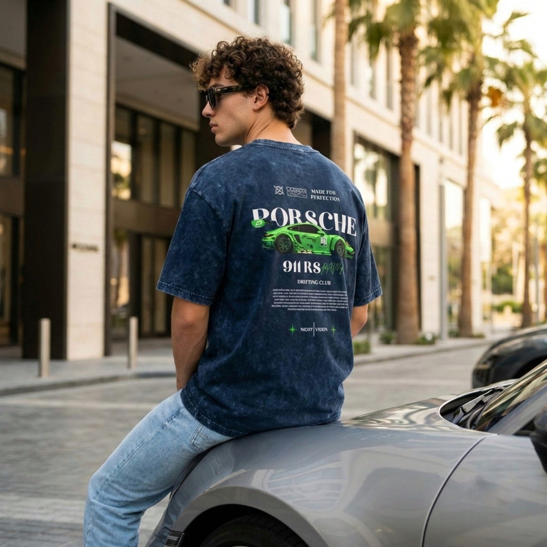 Thread Story | 'Drifting Club' 911 RS Acid Wash Oversized Tee