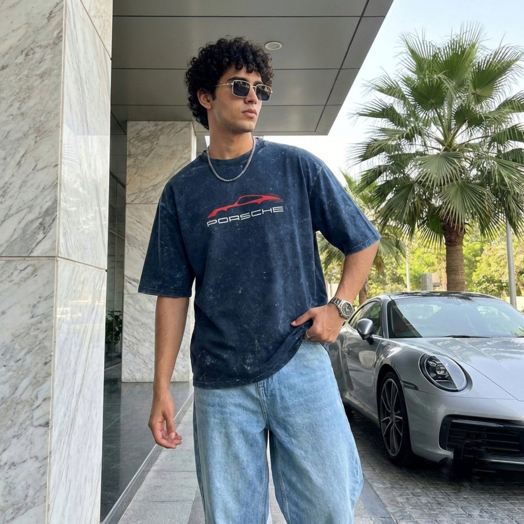 Thread Story | 'Drifting Club' 911 RS Acid Wash Oversized Tee