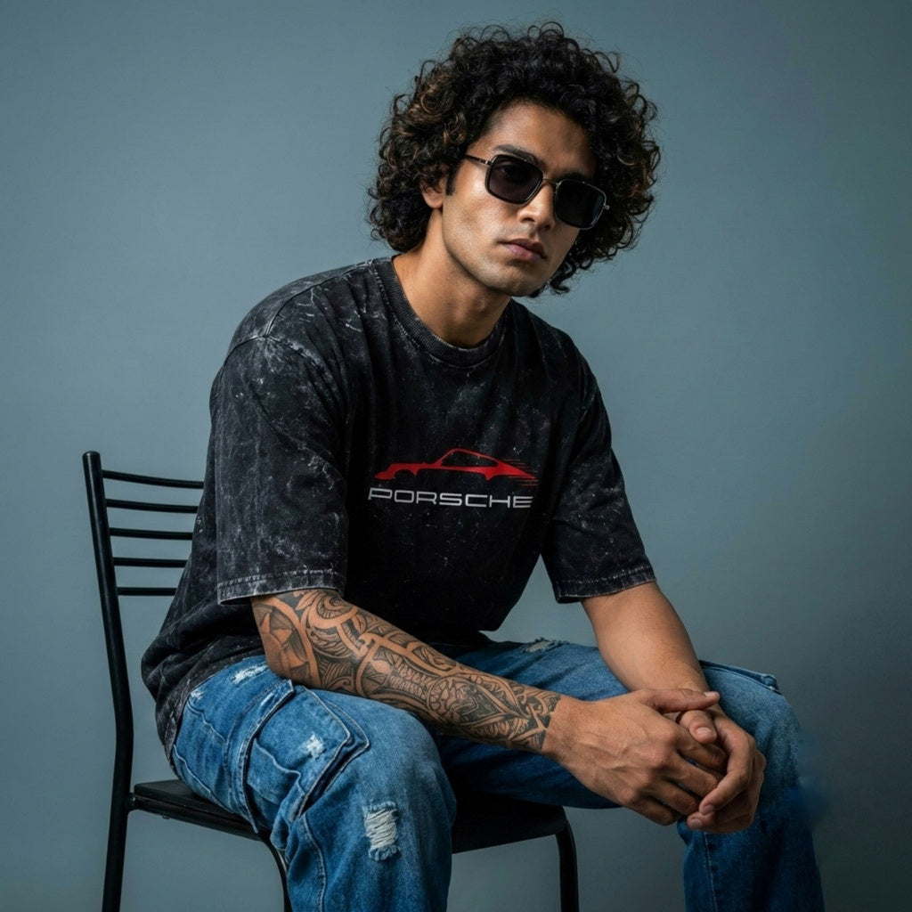 Thread Story | 'Drifting Club' 911 RS Acid Wash Oversized Tee