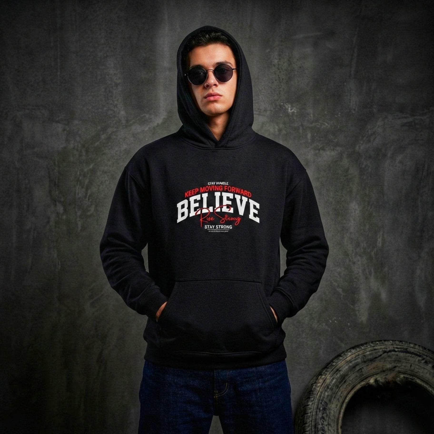 Thread Story | "Rise Strong" Unisex Pullover Hoodie