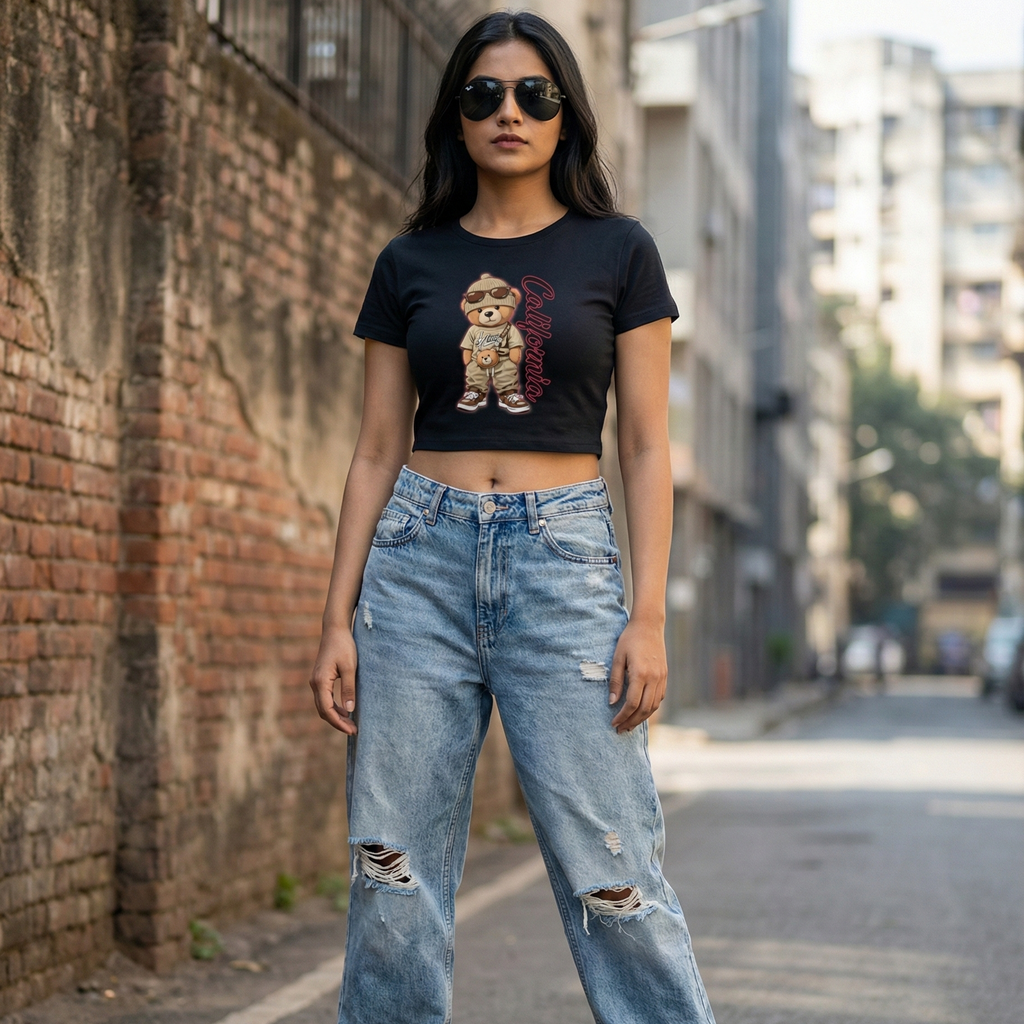 California Bear Graphic Baby Tee