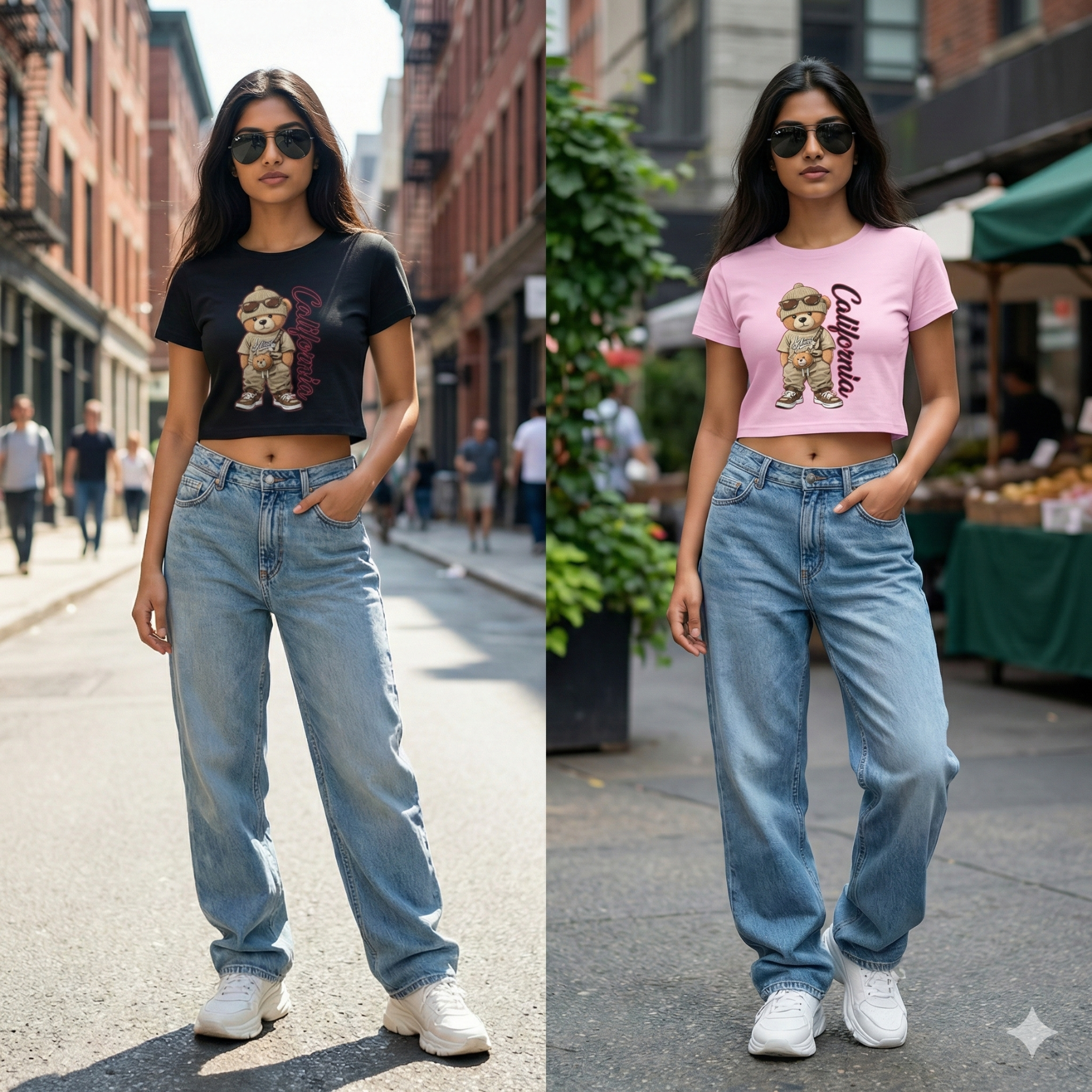 California Bear Graphic Baby Tee