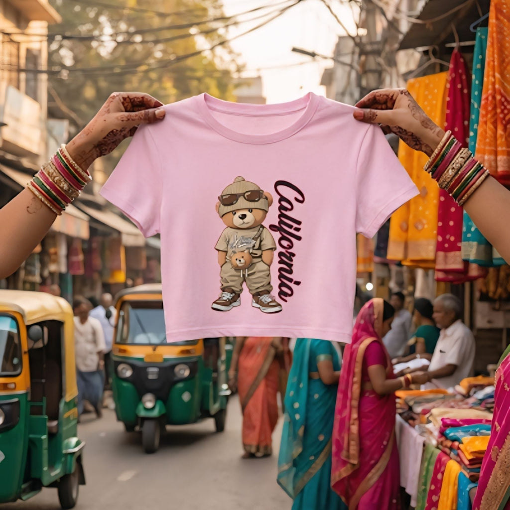 California Bear Graphic Baby Tee